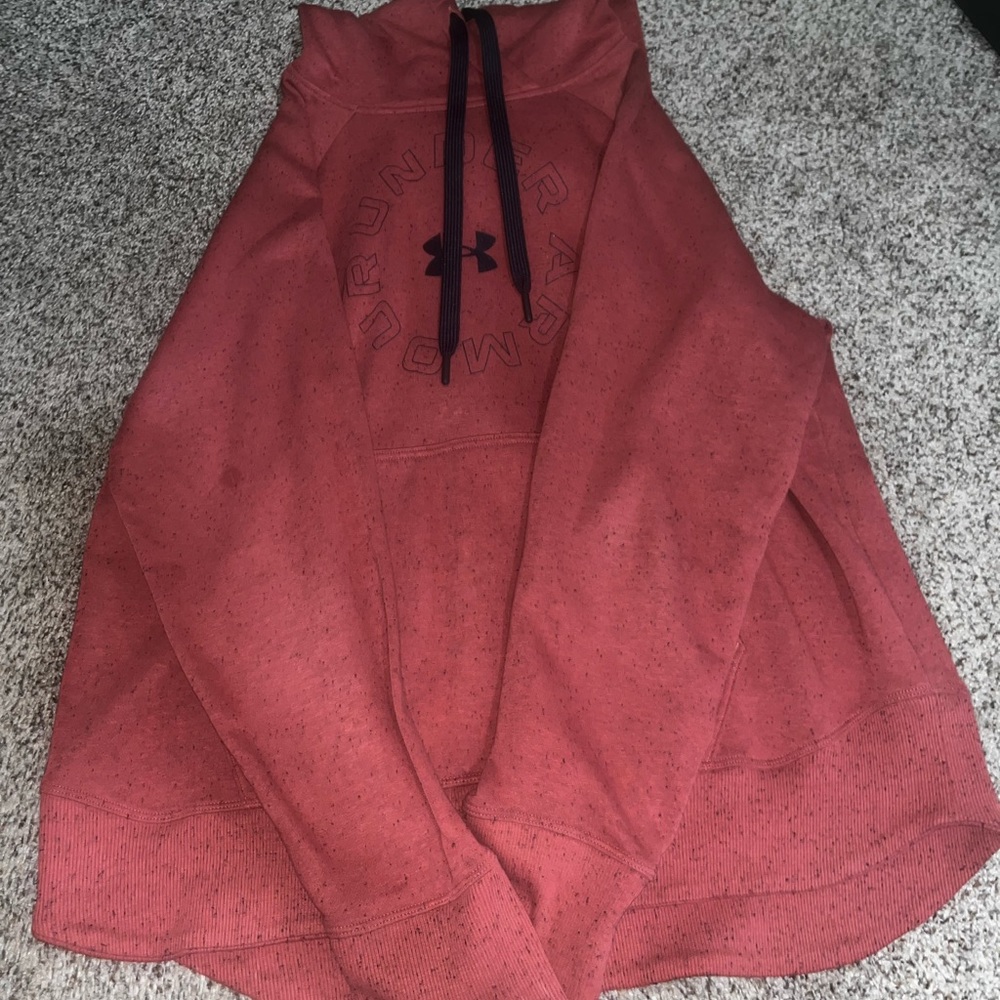- dark orange under armour sweatshirt